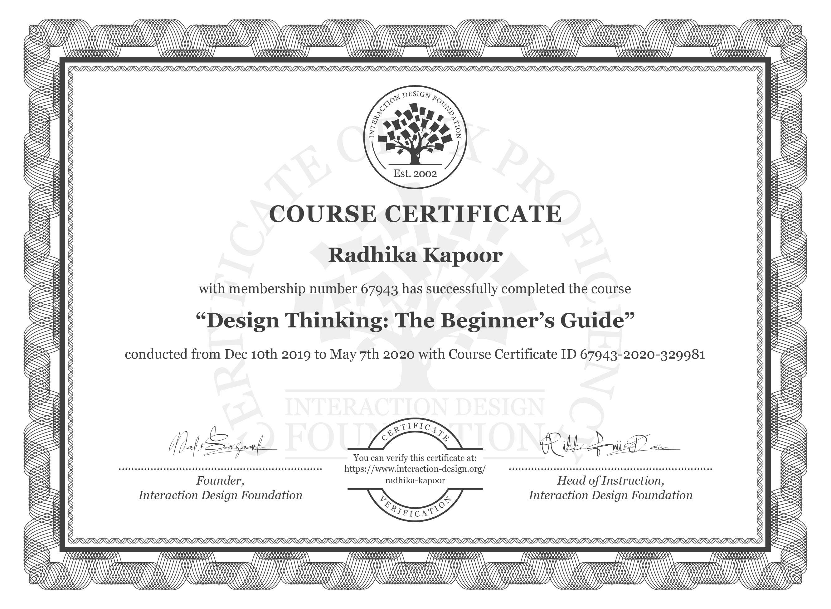 Design Thinking Certificate